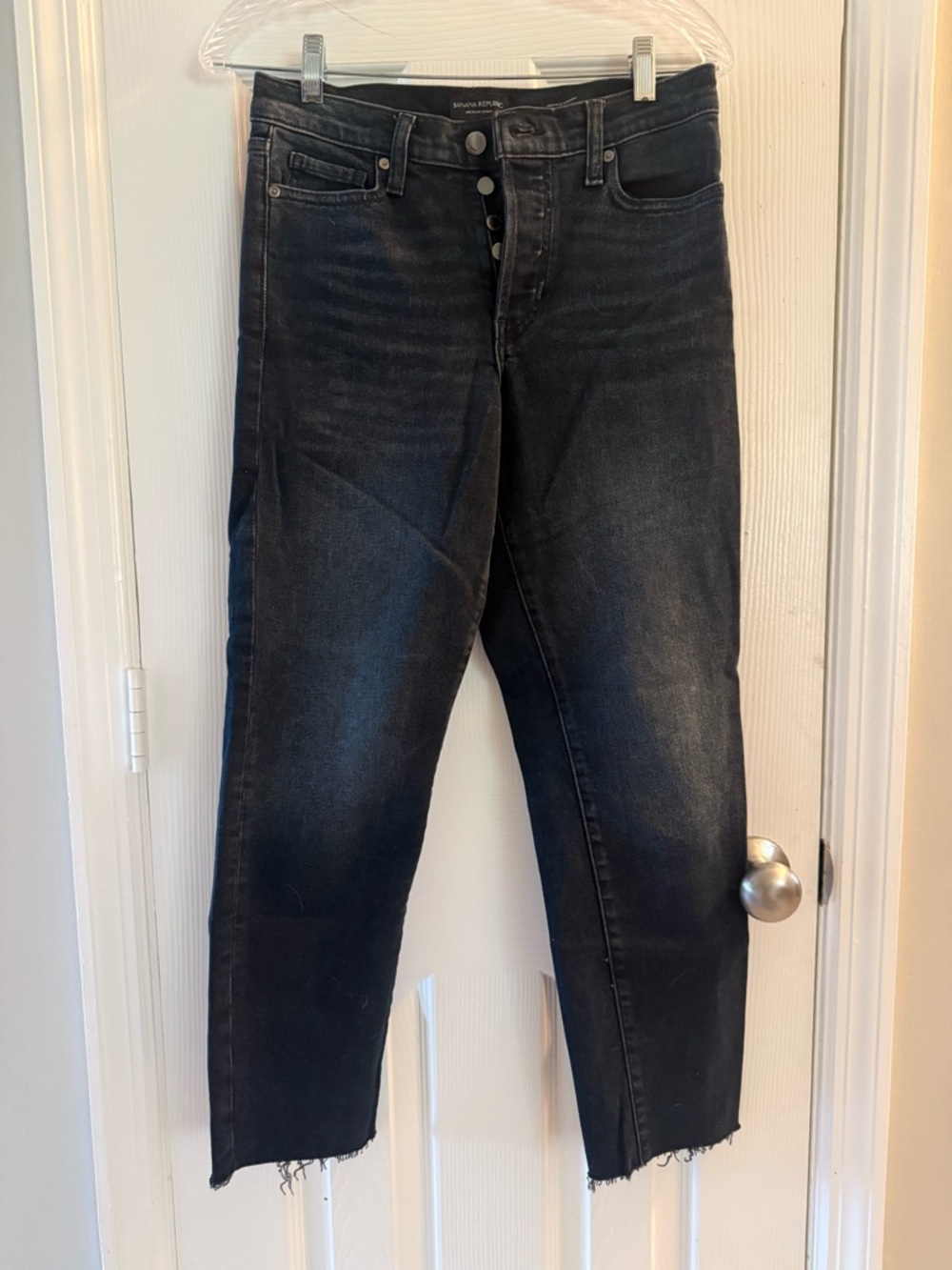 Banana Republic Dark Wash Premium High Rise Straight Jeans